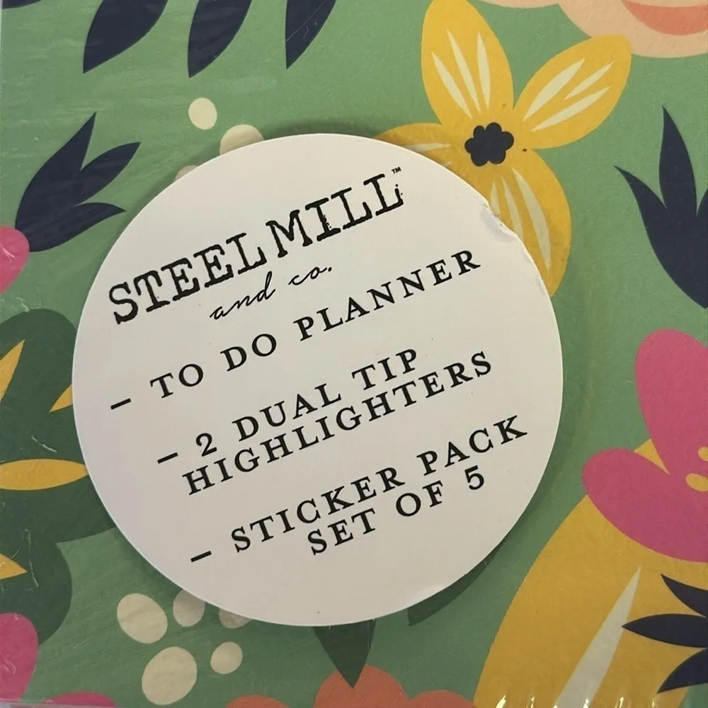 Steel Mill & Co. To Do Planner Floral Ring Binding New